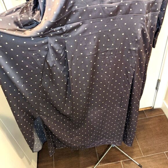 5$ Item! A MTL 1980 (Reitmans) 28 Grey Polkadot Button Front Long Sleeve Dress - Picture 5 of 10